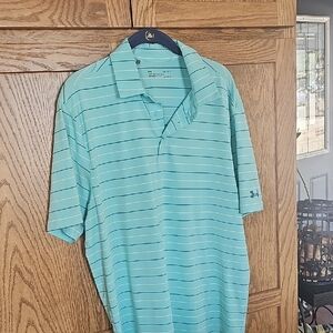 Under Armour Men’s Mint Green Striped Polo Shirt